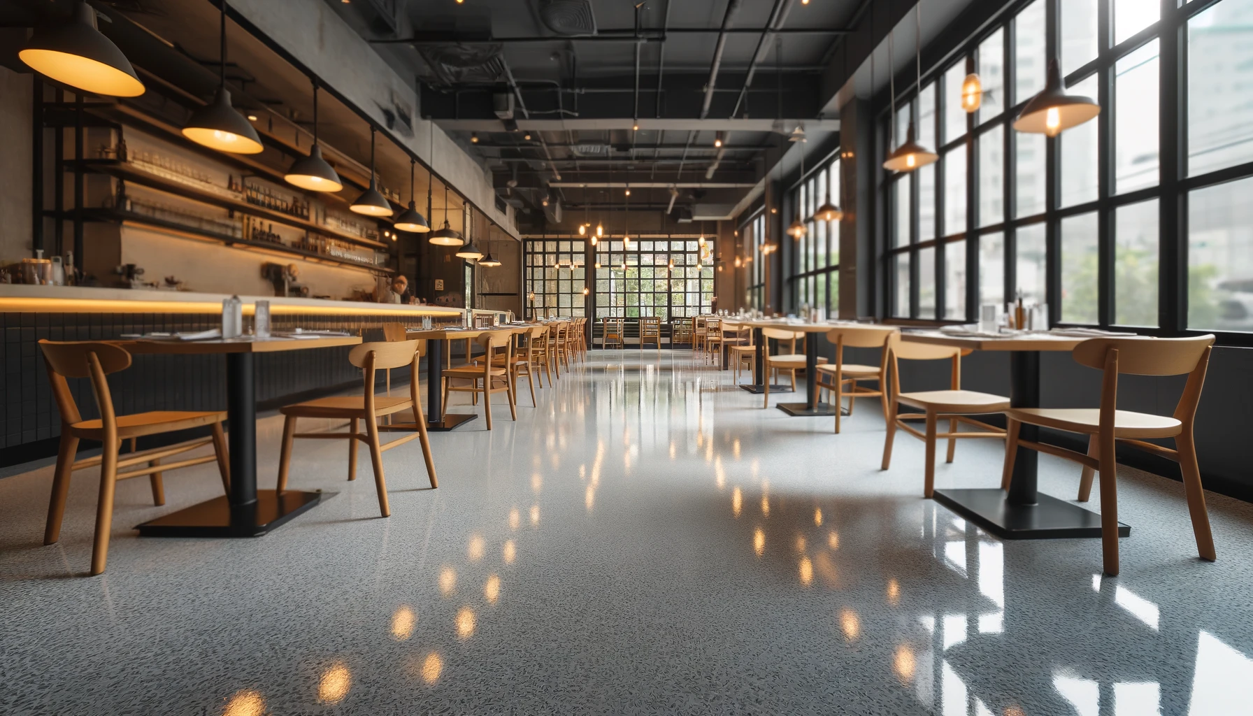 Concrete Coated Restaurant Flooring Example by Titan Flooring Solutions