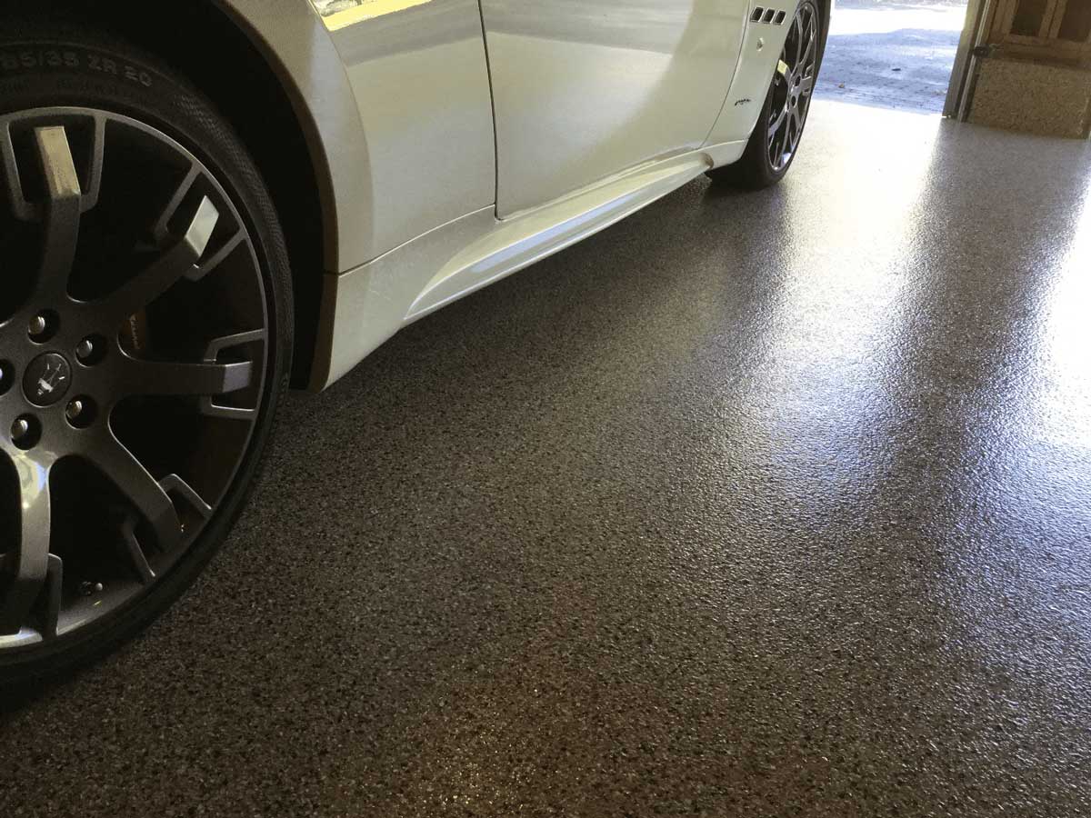 garage floor coating with car