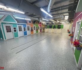 Commercial after Titan concrete coated garage floors