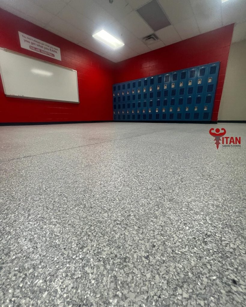 Complete concrete coated floors for a school